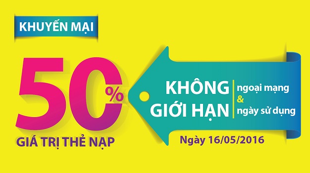 Viettel dồn dập khuyến mại 50% thẻ nạp
